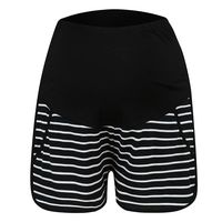 Iusun Women's Maternity Short Pants Stripe High Waist Adjustable Comfy Soft Pregnancy Summer Workout Loose Fit Stretchy Trousers