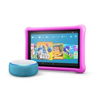All-New Echo Dot Kids Edition, Blue with Fire HD 10 Kids Edition Tablet, Pink