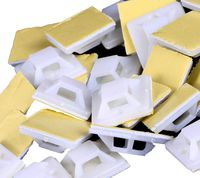 Mini Skater White Nylon Plastic Square Type Self-Adhesive+Screws Hole Mounting Wire Bundle Fixer Holders Organizer,5mm Cable Tie Wire Rope Tube Management, Base Clamps Fastener Cord Clip (50 Pcs)