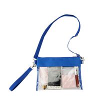 Upgraded Clear Crossbody Purse Bag Shoulder Tote Bag with NFL, NCAA & PGA Stadium Approved, Adjustable Shoulder Strap and Wrist Strap for Work, School, Sports Games Blue