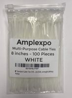 8" Standard Cable Ties (100 pieces) (50lb. strength) (White)