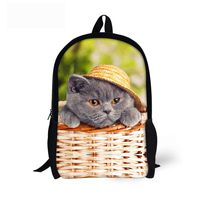 CHAQLIN Cute Cat Girls School Bags 3D Women Day Packs