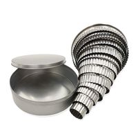 Homy Feel Fluted Round Cookie Biscuit Cutter Set 12 Scalloped Circle Pastry Donut Doughnut Cutter Set Serrated Round Cookie Cutters Circle Baking Metal Ring Molds