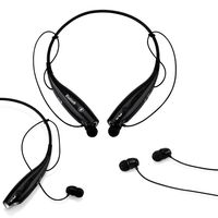 GEARONIC TM 5899-Black-Ear_5416 Wireless Sport Stereo Headset Bluetooth Earphone Headphone for Android or iPhone, Black