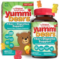 Yummi Bears Digestive Health Natural Fiber Supplement Gummy Vitamins for Kids, 60 Count (Pack of 1)