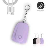 Personal Safety Alarm, 130dB Self Defense Protection Keychain Alarm, with USB Rechargeable, Bright LED Flashlight Safe Sound Alarm for Women, Girls, Kids, Elderly (Purple)
