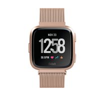 Yutior Metal Bands Compatible with Fitbit Versa 2 / Fitbit Versa Lite & SE/Fitbit Versa Smart Watch, Stainless Steel Metal Replacement Small Large for Women Men, Black, Champagne, Rose Gold, Silver
