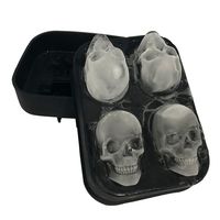 Stritra - 3D Skull Silicone jello Ice Mold Flexible Cube Maker Tray for Halloween and Christmas Party. Best for Whiskey and Cocktails