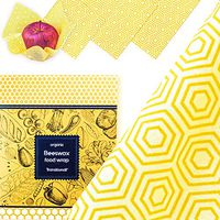 Transitionall Organic Beeswax Food Wrap 3 Pack - 1 Large(14 x 13 Inches), 1 Medium(11 x 10 Inches), 1 Small(8 x 7 Inches), Reusable Bees Wax Sustainable Earth Friendly Bee Wrap Sandwich Bags