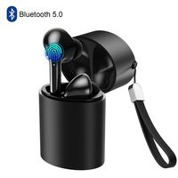 Wireless Earbuds, Bluetooth 5.0 Headphones Touch Control in-Ear Wireless Earphones with Charging Case Microphone Noise Cancelling Bass Waterproof Headset for Android iOS iPhone Samsung Black