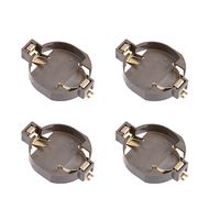 uxcell 4 Pcs CR2032 Round Horizontal Coin Button Battery Holder Brown Container Case