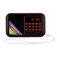 fosa Portable FM Radio, Mini Radio Speaker Noise Canceling Stereo MP3 Player Radio Noise Canceling FM Radio Support USB/TF/AUX for Elderly (Red)