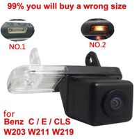 Misayaee Rear View Back Up Reverse Parking Camera in License Plate Lighting (NTSC) for MB C-Class W203/E-Class W211/W212 CLS-Class W219 W218 (No. 2 size 2565mm Up Round Edge)