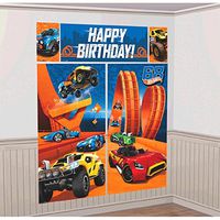 Hot Wheels Wild Racer Scene Setters Wall Decorating Kit, Birthday