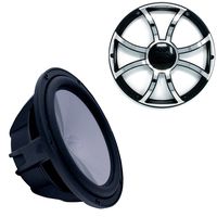 wet sounds Revo 10" Subwoofer & Grill - Black Subwoofer & Black Grill with Stainless Steel Inserts - 4 Ohm