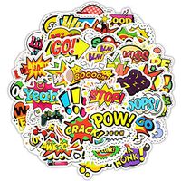 50 PCS Pop Style Text Sticker Toys for Children Creative Buzzword Hip-pop Stickers Gadgets Gift to DIY Scrapbook Laptop Suitcase
