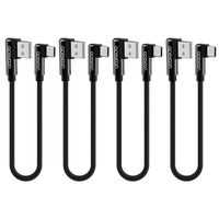 aceyoon Right Angle USB C Cable 1ft 4 Pack Braided Short Type C 90 Degree Charger and Data Sync L Shape USBC Cable Comaptible for S8 S9 S10, Pixel 2 3 3XL, P30 P20 Mate20 and More