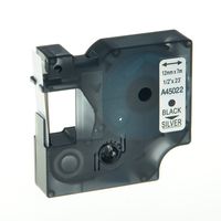 GREENCYCLE Replacement Label Tape Compatible for DYMO D1 Standard Self-Adhesive Polyester 45022 Black on Silver 12mm Label Maker (1pack A45022)