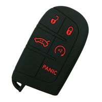 Coolbestda Rubber Smart 5 Buttons Key Fob Cover Remote Case Keyless Protector Jacket for Jeep Grand Cherokee Dodge Challenger Charger Dart Durango Journey Chrysler 300