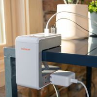 Echogear Desk Clamp Power Station with 1080J of Surge Protection - U Shaped Power Strip with 6 AC Outlets, 2 Standard USBs, 1 USB-C Port - Includes Long 6ft Cord & Switch for Manual Power Control