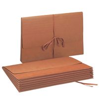 Smead Expanding File Wallet with Flap and Cloth Tie Closure, 5-1/4" Expansion, 15" W x 10" H, Redrope, 10 per Box (71076)