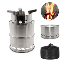 Youqee Folding Windproof Wood Stove Stainless Steel Outdoor Camping Stove for Hiking Backpacking Picnic BBQ Stove