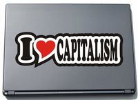 I Love Heart Decal Sticker Laptop Skin 210 mm I Love Capitalism
