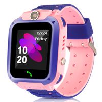 Kids Smart Watches with GPS Tracker Phone Call for Boys Girls Digital Wrist Watch, Sport Smart Watch, Touch Screen Cellphone with Camera Anti-Lost SOS Learning Toy for Kids Gift (Waterproof- Pink)