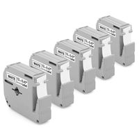 Replacement for P-Touch Brother M Series M231 MK231 M-K231 M-231, 12mm Label Tape, Use for PT-M95 PT-90 PT-65 PT-80 PT-70 Label Maker, Black on White, 0.47 Inch x 26.2 Feet, 5-Pack