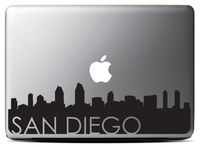 San Diego Skyline (13 inch) Black Macbook Decal #3 - Laptop Decal