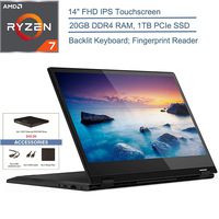 2020 Lenovo Flex 14 2-in-1 14" FHD Touchscreen Laptop Computer, AMD Ryzen 7 3700U Quad-Core (Beats i7-8565U), 20GB DDR4 RAM, 1TB PCIE SSD, Backlit Keyboard, Windows 10, EST External DVD + Accessories