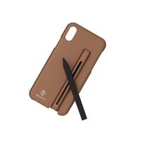 iBiopen Biostyli Case with Stylus - for iPhone XS - Satin Finish Hard Shell Case with Built in Digital Pen for Note Taking, Drawing - No App Needed, No Bluetooth Needed (iPhone XS/Brown)
