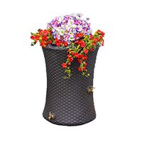 Good Ideas IMP-N50-BLK Impressions Nantucket Rain Saver Rain Barrel, 50 Gallon, Black