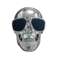 GorNorriss Electronics Gadgets Plastic Skull Metallic Wireless Shape Bluetooth Speaker Subwoofer Mobile Speaker (Silver)