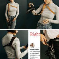Neck Strap,Fheaven Single/Dual Shoulder Camera Neck Strap Leather Adjustable SLR/DSLR Straps (B)