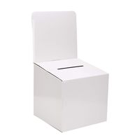 MCB - Medium Cardboard Box - Ballot Box - Suggestion Box - Raffle Box - Ticket Box - with Removable Header for Tabletop Use (10 Pack)