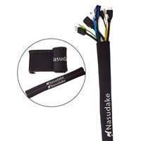 Pay for 1 You get 3 Nasudake Cable Management Sleeve, 19 1/2"L -2.0" W Flexible Cord Wrap with Zipper, Wire Cover Organizer System for TV, Computer, Home Management and Office (Black)