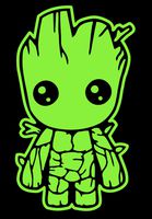 Baby Groot Vinyl Decal for Cars Laptops Tablets (5.5", Green)