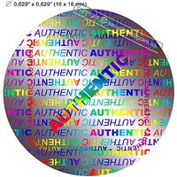 80"AUTHENTIC" VOIDABLE ROUND SECURITY HOLOGRAM. Silver Security Holograms 0.63"(16mm) 3D Protective Stickers Tamper Evident.