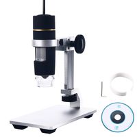 USB Digital Microscope 8 LED 1X-500X Real 2MP Continuous Zooming Endoscope Magnifier Video Camera with Lifting Holder
