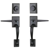 Front Double Door Handle Lock Set (Keyed Entry Door Handleset & Inactive Dummy Handleset)