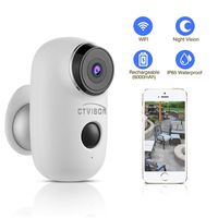 YTVISON Wireless Battery Powered Security Camera Rechargeable 6000mAh Capacity Home Surveillance WIFI Cam 2-Way Audio/Night Vision/PIR Motion Detective Sensor/Micro SD Card Storage, CCTV Video Monitor