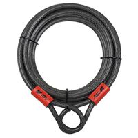 BV 30FT Security Steel Cable with Loops, Flex Cable, Lock Cable 3/8 Inch, for U-Lock and Padlock