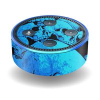 MightySkins Skin Compatible with Amazon Echo Dot (2nd Gen) - Blue Skulls | Protective, Durable, and Unique Vinyl Decal wrap Cover | Easy to Apply, Remove, and Change Styles | Made in The USA