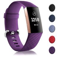 Bands Replacement Compatible for Fitbit Charge 3, Adjustable Wrist Accessories Sport Wristbands for Women&Men (Small, Purple)
