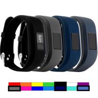Dunfire for Garmin Vivofit 3 and Vivofit JR, Colorful Accessory Wristbands and Clip Case for Garmin Vivofit 3 and Vivofit JR (4PCS - Black&Grey&Navy&Slate, Small for Kids)