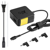 [UL LISTED]KFD 65W-45W AC DC Adapter With 3 Tips 5.5x2.5 4.0x1.35 4.5x3.0 Compatible for ASUS Transformer Book ASUS ZenBook VivoBook Flip Toshiba Lenovo Medion Fujitsu Packard Bell EasyNote Advent MSI
