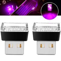BukNikis USB Simple Atmosphere Lights USB Car Interior Accessories Lighting - Universal (Pink Magenta, 2 pcs)