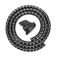 Chiloskit 60inch Cable Management Sleeve Cable Organizer Management Clips Wrap Cord Protector for Office Home and PC (Black(D=1/2inch))