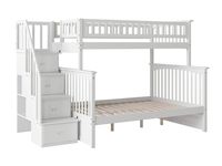 Atlantic Furniture Columbia Staircase Bunk Bed, Twin/Full, White
